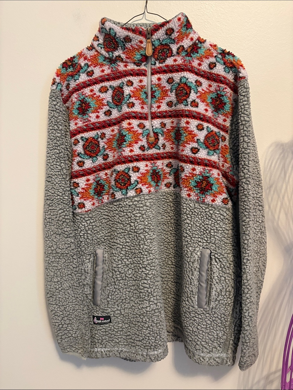 Simply Southern Gray Zip-Up Sweater/Sweatshirt with Turtles